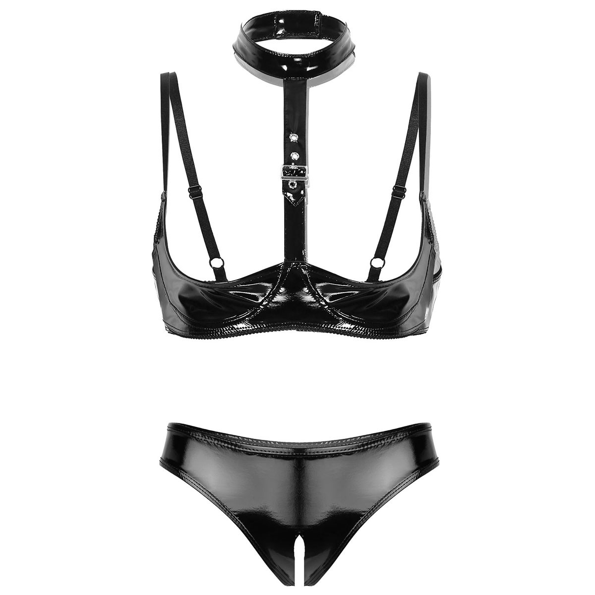 Bralette Triangle Set - Set Lingerie Kulit Paten Wanita Bra