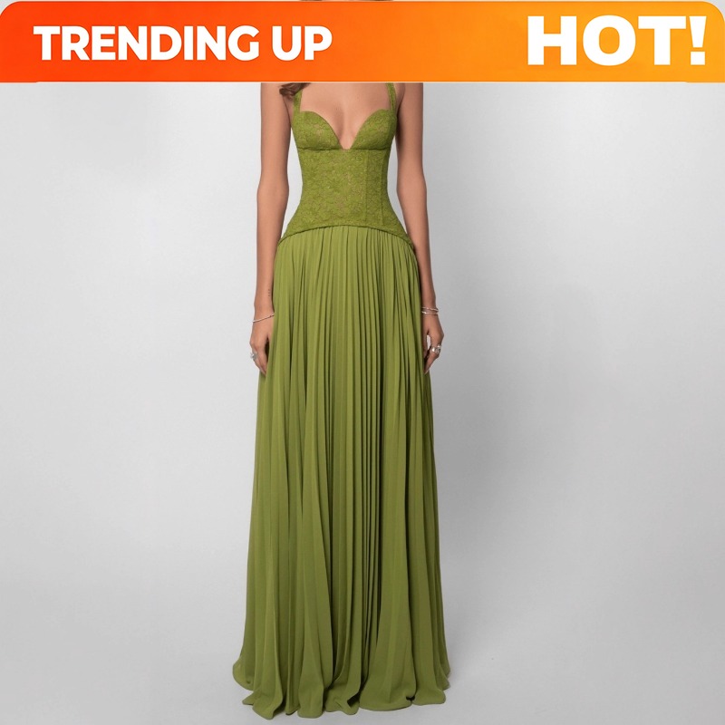 Maxi Dress Halter - Gaun Maxi Halter Seksi Berpotongan Rendah