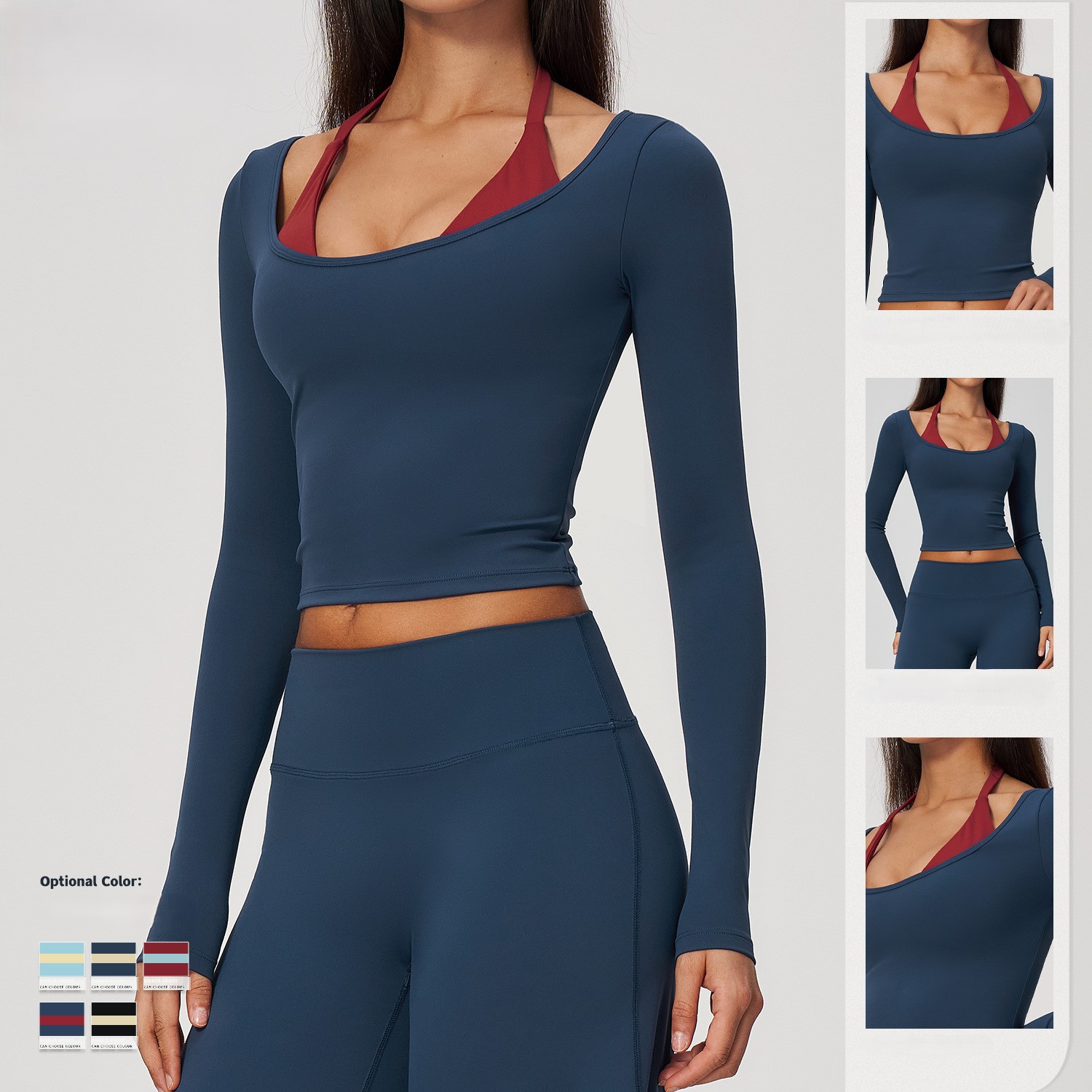 Atasan Yoga Halter 2-in-1 Mode - Crop Top Crochet ulasan dan harga