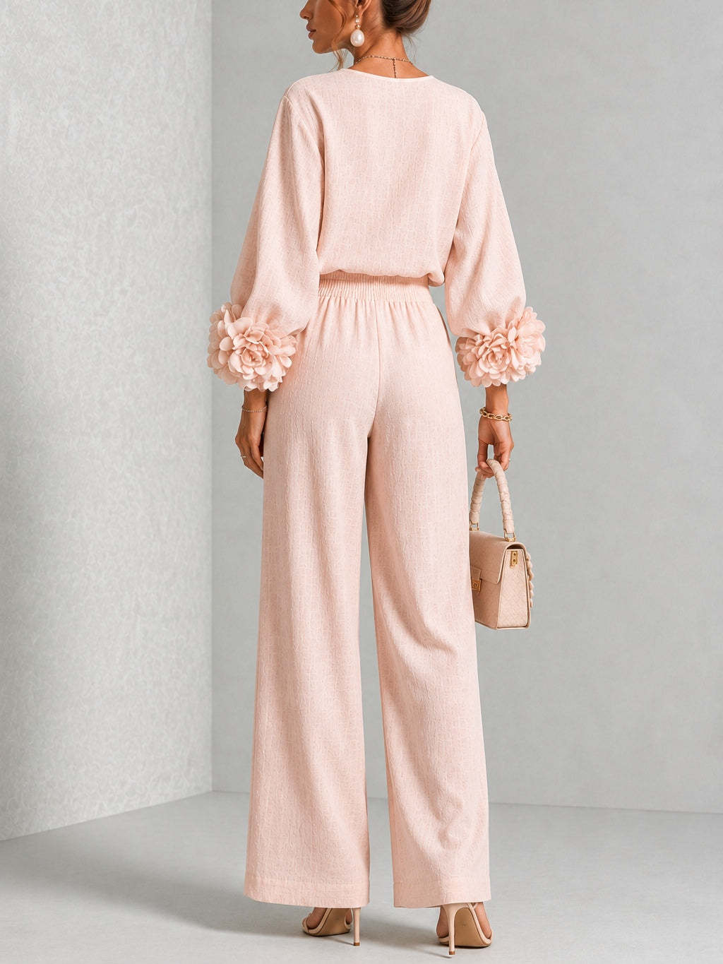 Setelan Wanita 2 Potong Linen, - Linen Pant Wide ulasan dan harga